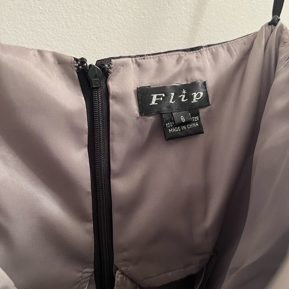 Strapless Black and Silver Cocktail Dress size 6 - Picture 4 of 12